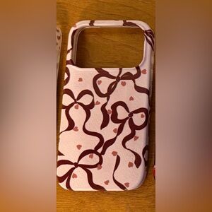 Pink Bow Pattern Phone Case - Unbranded